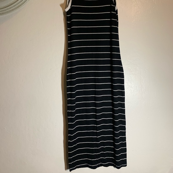 Black and White Striped Midi Dress - Picture 2 of 3